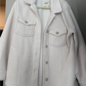 Abercrombie & Fitch Off-White Teddy Jacket